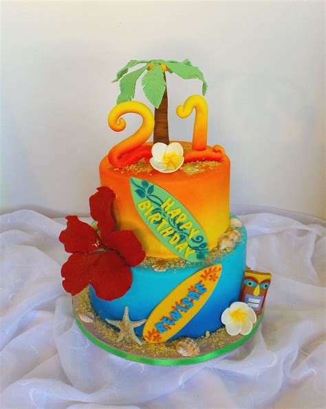 Hawaii Themed 21st Birthday Cake Artofit