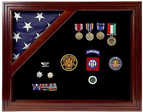 Flags Connections Military Award Shadow Box With Display Case For 3 X 5