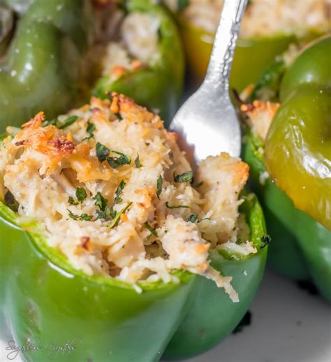 Place a large skillet over medium heat and melt the butter. Creamy Chicken Keto Stuffed Peppers - Sugarless Crystals