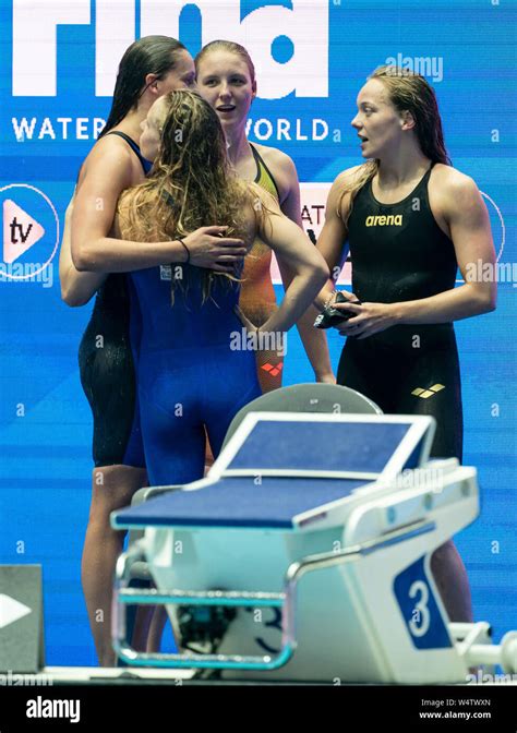Gwangju South Korea 25th July 2019 Swimming World Championship 4x200 Meter Relay Women