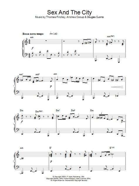 Theme From Sex And The City Sheet Music Thomas Findlay Piano Solo