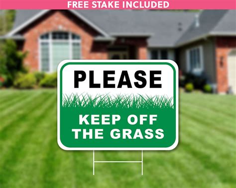 Please Keep Off The Grass Lawn Sign Landscape Protection Etsy