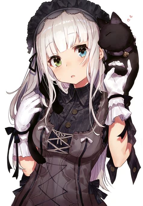 Download 2645x3800 Anime Girl Kuro Neko Black Cat White