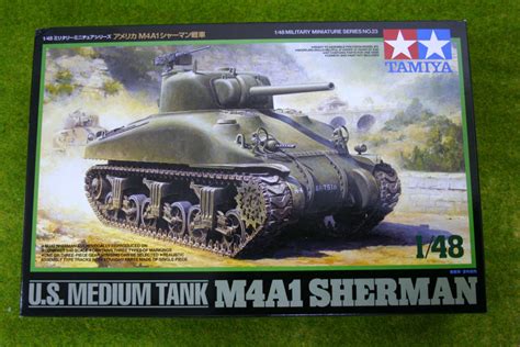 Tamiya Us M4a1 Sherman Medium Tank 148 Scale Kit 32523 Arcane