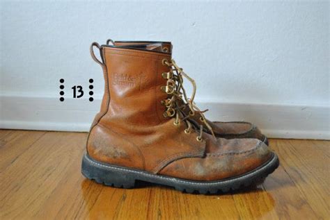 Vintage Field And Stream Boots Made In Usa Brown Leather Etsy