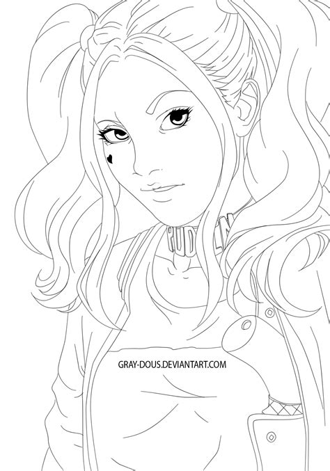 Harley Quinn Realistic Coloring Pages