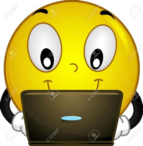 On The Computer Emoji Smiley Emoji Funny Emoticons Funny Emoji Faces