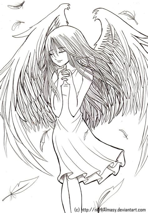 Lineart Fairy By Narkalmasy On Deviantart Angel Coloring Pages