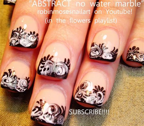 Nail Art By Robin Moses Black And White Nails Nail Art Black And