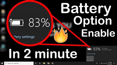 Fix Battery Option Not Showing In Taskbar Windows 10 Battery Icon Is