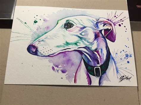 Greyhound Watercolor Watercolor Pet Portraits Painting And Drawing