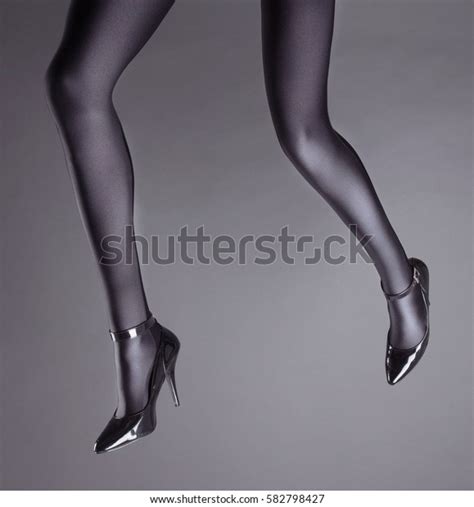 Womans Legs Wearing Spandex Pantyhose High Stock Photo Shutterstock