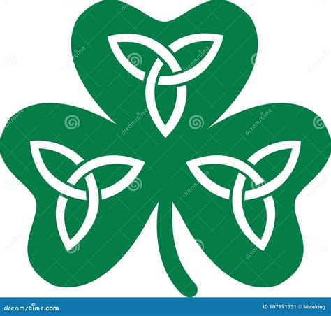 Shamrock With Celtic Knots Stock Vector Illustration Of Irish 107191331