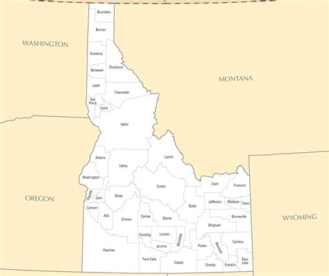 Idaho County Map Mapsofnet