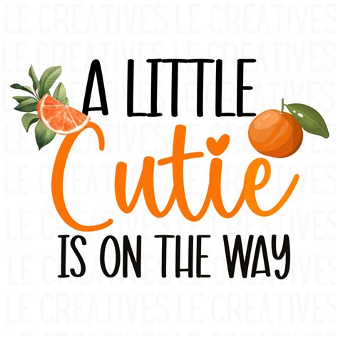 Babe Cutie Baby Shower Clipart PNG Orange Baby Shower Etsy