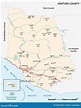 Vector Road Map of California Ventura County, United States Stock ...