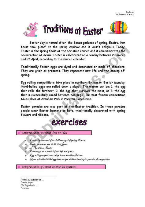 british traditions at easter esl worksheet by lanoe