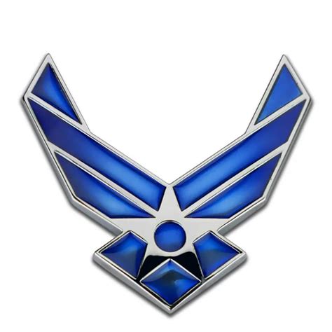 Usaf Us Air Force Blue Silver Chrome Metal Car Styling Emblem Arm