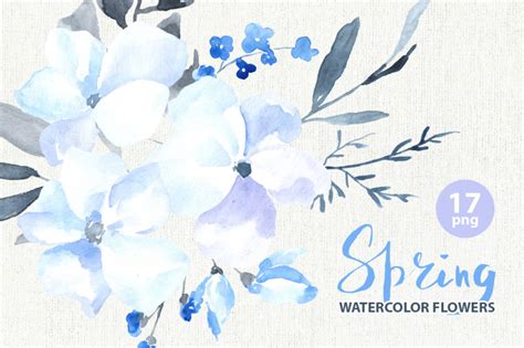 Spring Watercolor Gentle Flowers 17 Png 1 Psd By Watercolorflowers