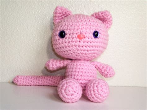 amigurumi cat playful kitten blush pink crochet cat doll made to order easter crochet