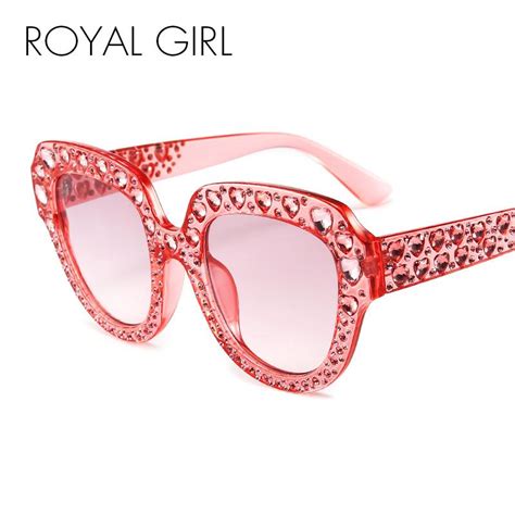 Crystal Rim Sunglasses Cat Eye Crystal Retro Brand Oval Oversize