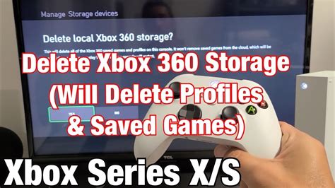 Xbox Series Xs How To Delete Xbox 360 Storage Delete Xbox 360