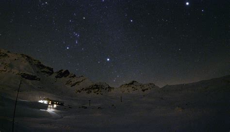 Night Sky Stars Snow Horizon Sky Winter Gopro Milky