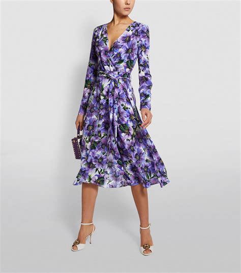 Dolce And Gabbana Floral Wrap Dress Harrods Us