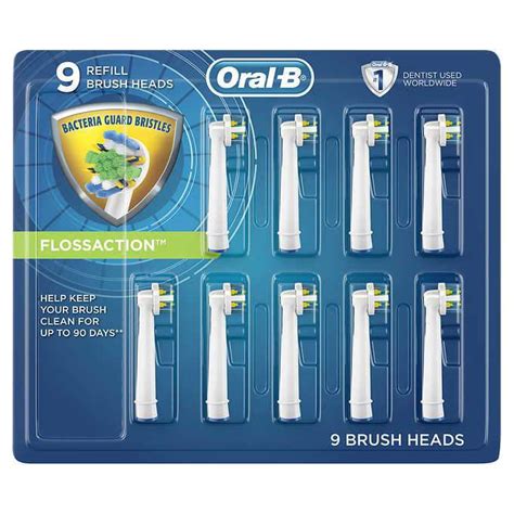 Oral B Floss Action Replacement Brush Heads 9 Count