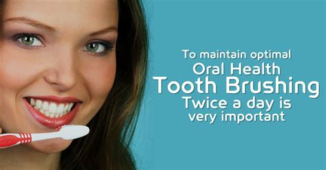 To Maintain Optimal Oralhealth Tooth Brushing Twice A Day Is Very