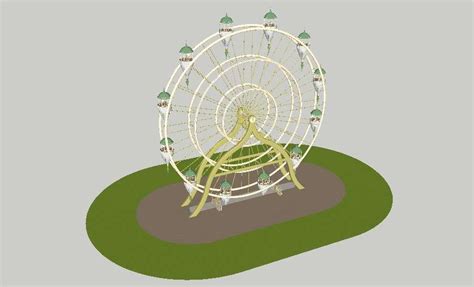 Creative Elvish Ferris Wheel 3d Model Cad Drawing Details Skp File