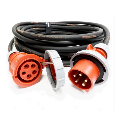 32amp Red 3 Phase Power Cable 5x6mm 3pne 400v H07rn F Rubber Ebay