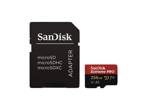 Sandisk 256gb Extreme Pro Microsdxc V30 A2 Uhs Iu3 Cl10 Tf Memory Card