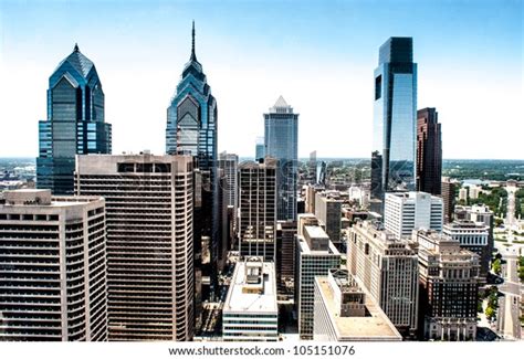 Skyline View Philadelphia Pa Aerial Photograph Stock Photo Edit Now