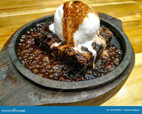 Sizzling Chocolate Brownie Stock Image Image Of Sizzling