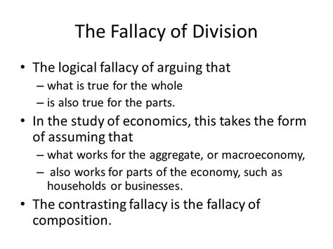 Fallacy Of Division Liberal Dictionary