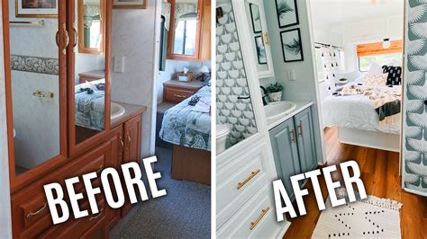 Before And After Rv Renovation Bathroom Makeover On A Budget Youtube