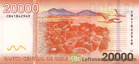 20000 Chilean Pesos Banknote Andrés Bello Exchange Yours For Cash