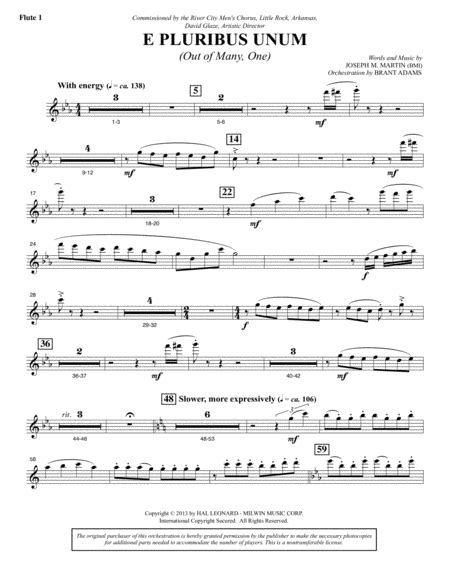E Pluribus Unum Flute 1 Free Music Sheet