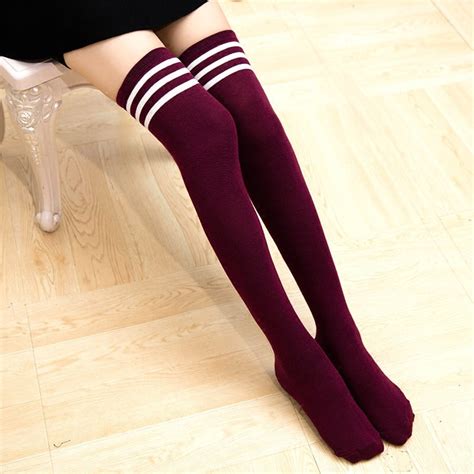 2 Pairlot Spring Women Girl Thin Thigh High Stockings Knee High Socks