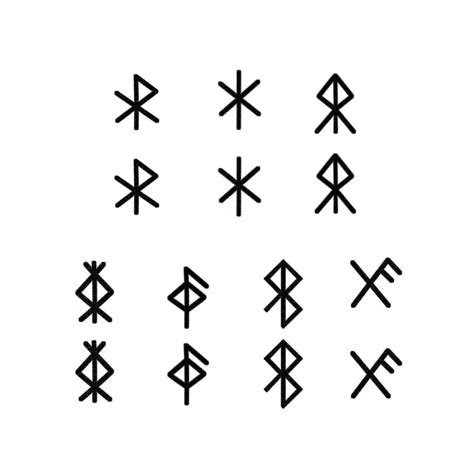 Viking Warrior Runes Set Of 14 Viking Tattoo Runes Etsy Hong Kong
