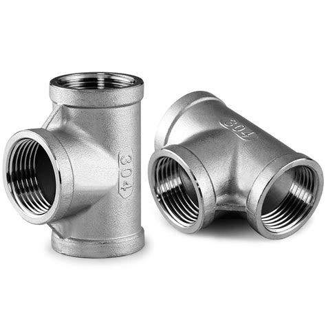 Beduan 34 Tee Female Npt T Shaped 3 Way Cast Pipe Fitting Stainless