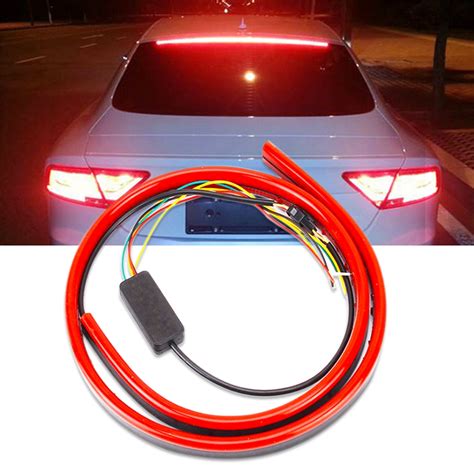 Car Additional Brake Lights 100cm Led Strip Red Flexible 12v Auto High