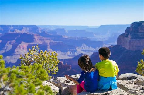 Canyon Children Hike Kids Landscape Nature Grand Canyon Usa