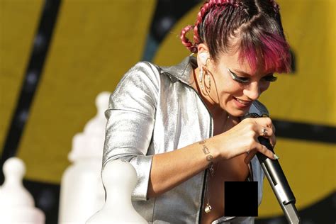 lily allen suffers unfortunate jumpsuit malfunction and flashes nipple on stage at v festival
