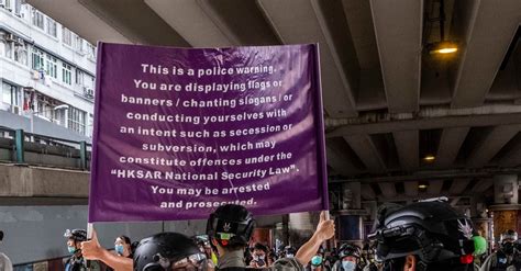 Hong Kongs New Weapon Against Protesters A Purple Warning Flag The