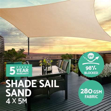 Instahut Shade Sail Cloth Rectangle Sun Awning Shadecloth Heavy Canopy