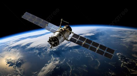 Satellite In Orbit Above Earth On This Artist S Rendering Background Space Satellite Pictures