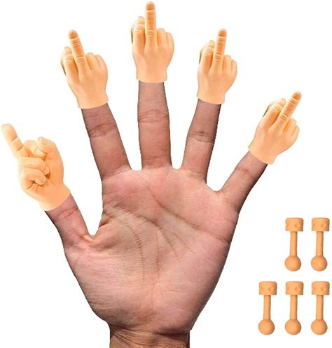 Tiny Hands Middle Finger Sign 5 Pack Mfu Style Mini Hand Puppet