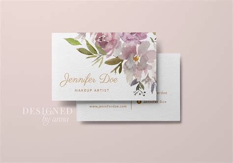 floral business card design printable business card